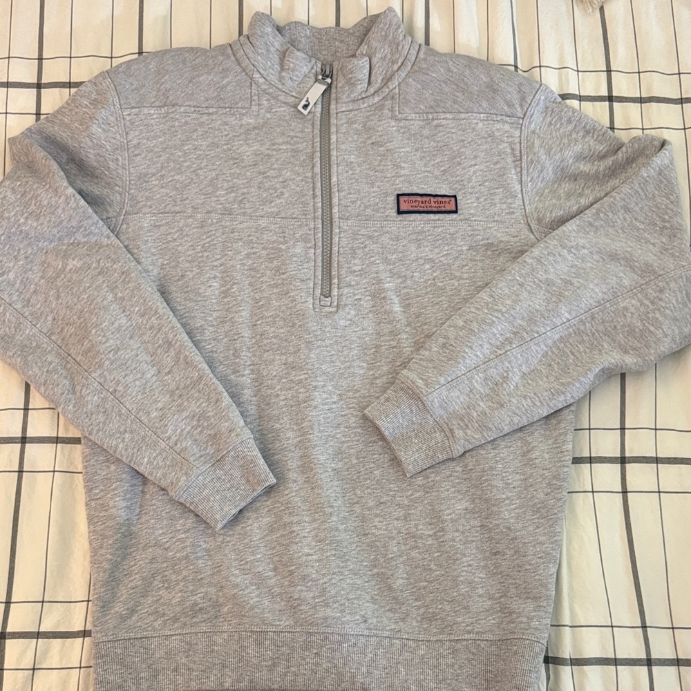 Vineyard Vines Light Gray Zip-Up Sweater